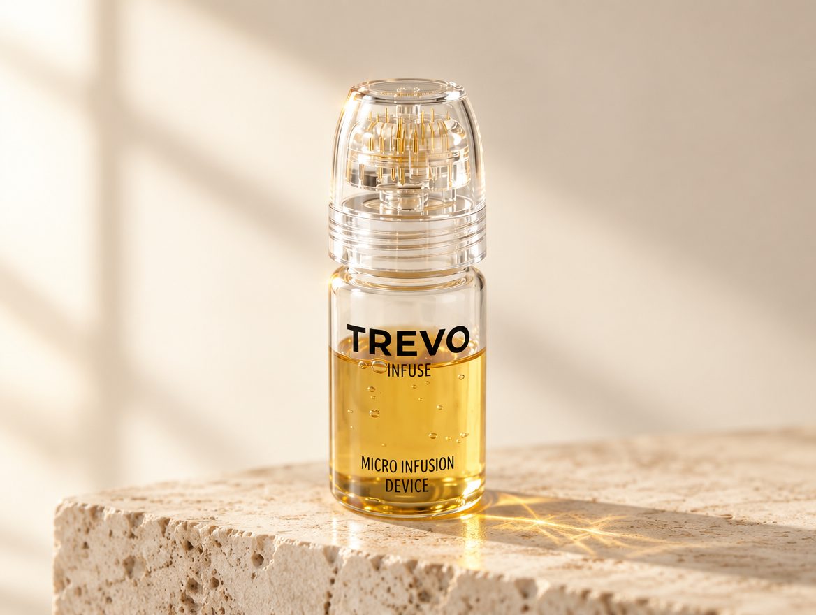 TREVO micro-infusion device with gold-plated micro-needles and golden serum